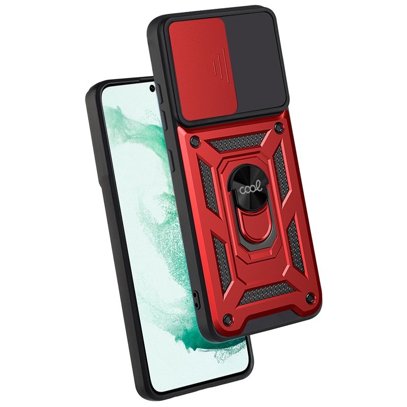 Carcasa COOL para Samsung S906 Galaxy S22 Plus Hard Ring Rojo