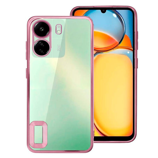 Carcasa COOL para Xiaomi Redmi 13C / 13C 5G / Poco C65 Borde Metalizado (Rosa)