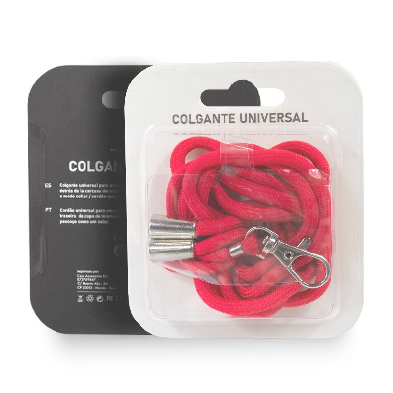 Cordón Colgante COOL Universal con Tarjeta para Smartphone Fucsia