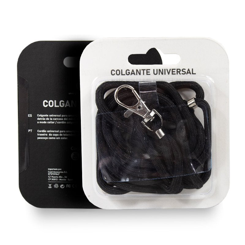 Cordón Colgante COOL Universal con Tarjeta para Smartphone Negro