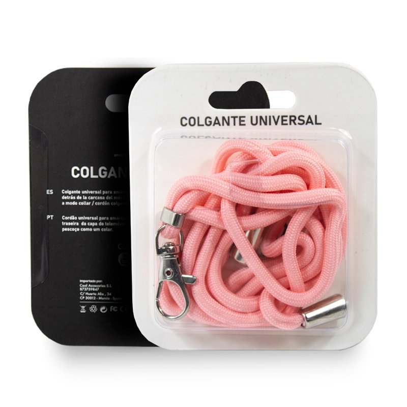 Cordón Colgante COOL Universal con Tarjeta para Smartphone Rosa