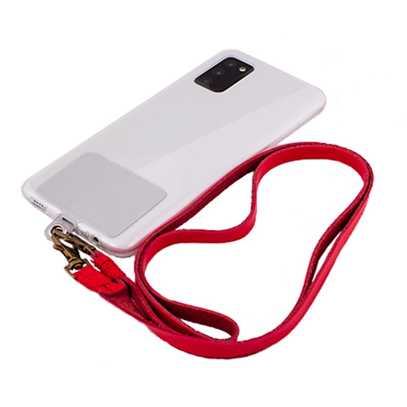 Cordón Colgante Polipiel COOL Universal con Tarjeta para Smartphone Rojo