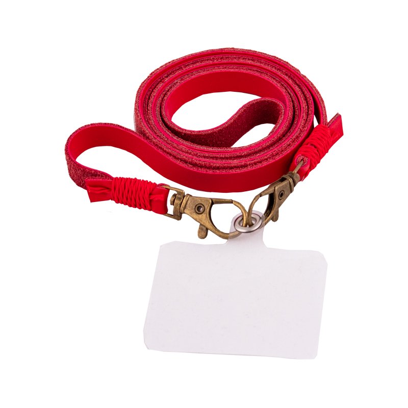 Cordón Colgante Polipiel COOL Universal con Tarjeta para Smartphone Rojo