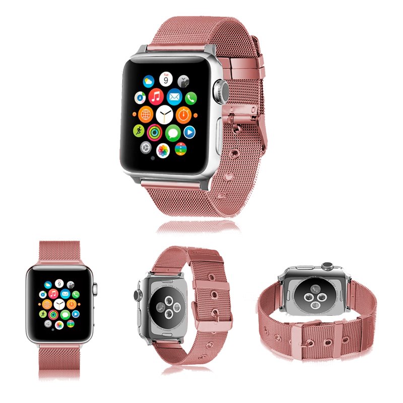 Correa COOL para Apple Watch Series 1 / 2 / 3 / 4 / 5 / 6 / 7 / 8 / 9 / SE (38 / 40 / 41 mm) Metal Rosa