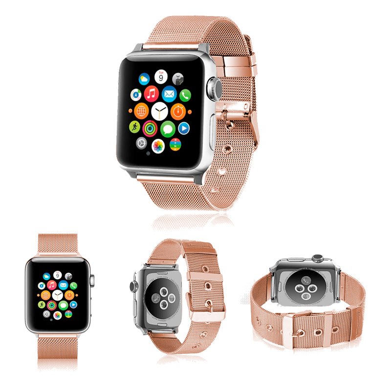 Correa COOL para Apple Watch Series 1 / 2 / 3 / 4 / 5 / 6 / 7 / 8 / 9 / SE (38 / 40 / 41 mm) Metal Rose Gold