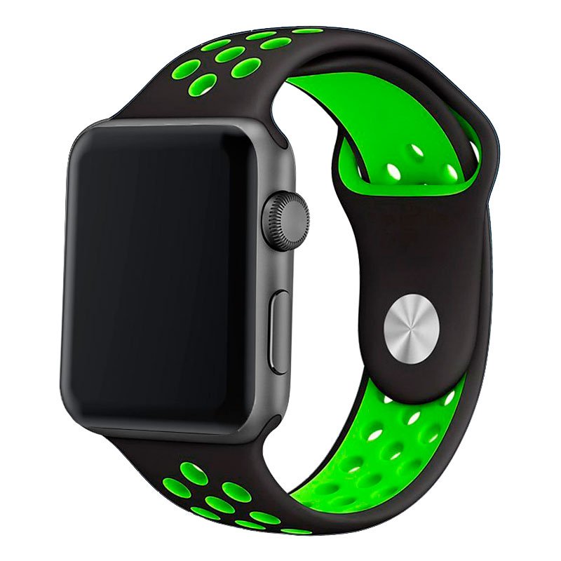 Correa COOL para Apple Watch Series 1 / 2 / 3 / 4 / 5 / 6 / 7 / 8 / 9 / SE (38 / 40 / 41 mm) Sport Negro