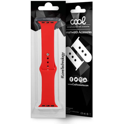 Correa COOL para Apple Watch Series 1 / 2 / 3 / 4 / 5 / 6 / 7 / 8 / 9 / SE (42 / 44 / 45 mm) Goma Rojo