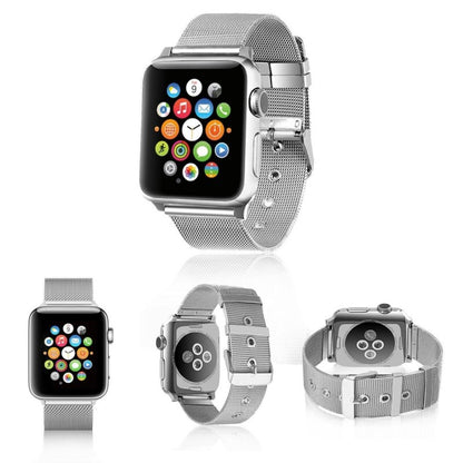 Correa COOL para Apple Watch Series 1 / 2 / 3 / 4 / 5 / 6 / 7 / 8 / 9 / SE (42 / 44 / 45 mm) Metal Plata