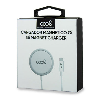 Dock Base Cargador MAGNÉTICO Smartphones Inalámbrico Qi COOL Blanco