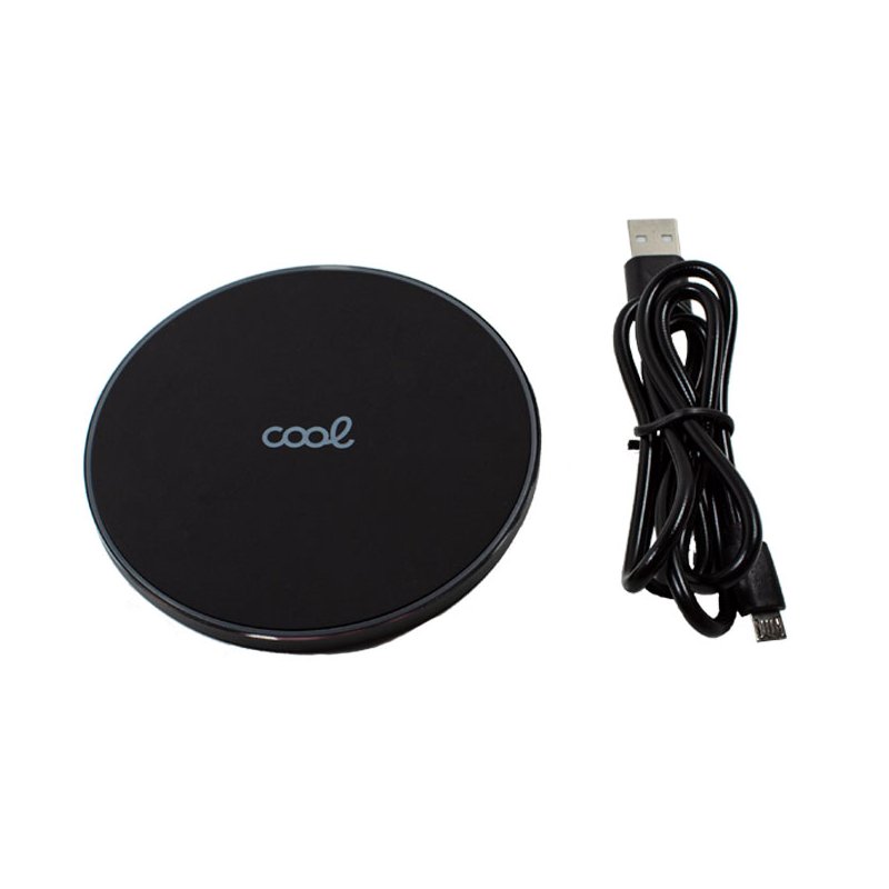 Dock Base Cargador Smartphones Inalámbrico Qi Universal COOL (Carga Rápida) Negro