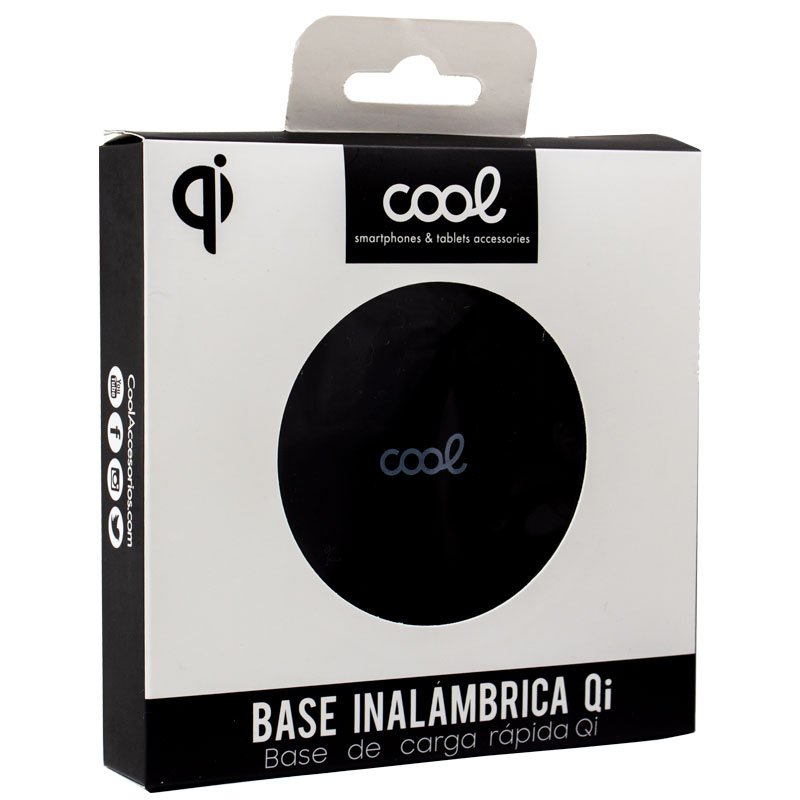 Dock Base Cargador Smartphones Inalámbrico Qi Universal COOL (Carga Rápida) Negro