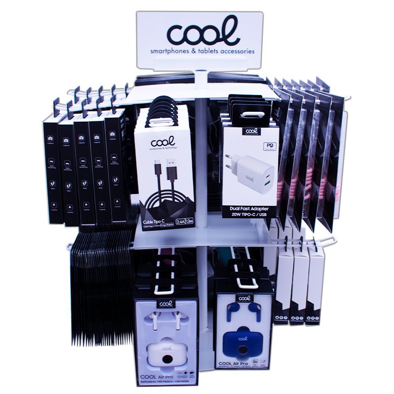 Expositor COOL Accesorios Metalico Giratorio Sobremesa (Blanco)