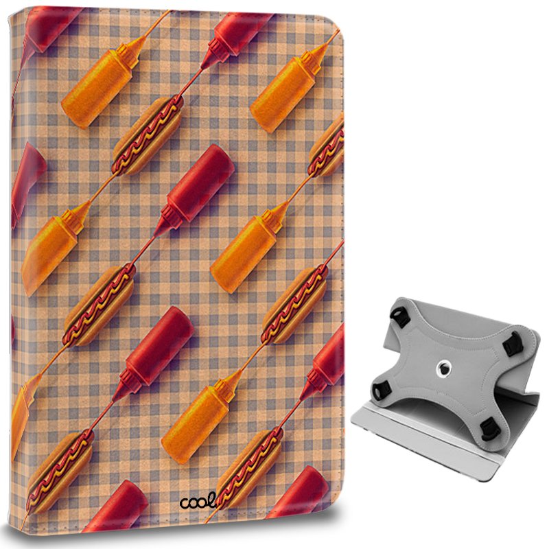 Funda COOL Ebook Tablet Universal 9.7 - 11 Pulgadas Dibujos Hot Dogs (Cuadrada)