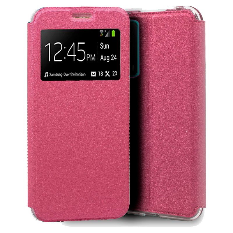 Funda COOL Flip Cover para Huawei P Smart 2021 Liso Rosa