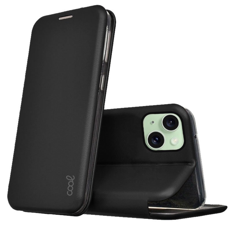 Funda COOL Flip Cover para iPhone 15 Plus Elegance Negro