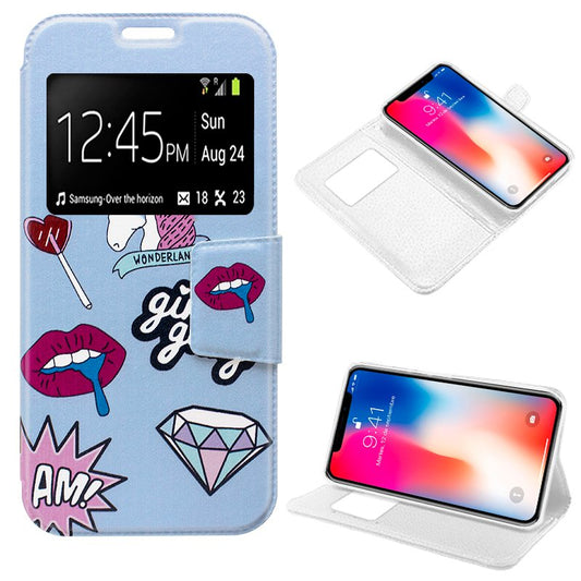 Funda COOL Flip Cover para iPhone X / iPhone XS Dibujos Lips