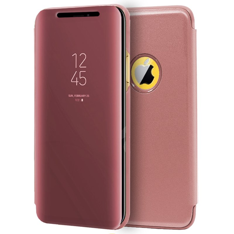 Funda COOL Flip Cover para iPhone XR Clear View Rosa