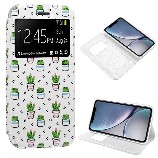 Funda COOL Flip Cover para iPhone XR Dibujos Cactus