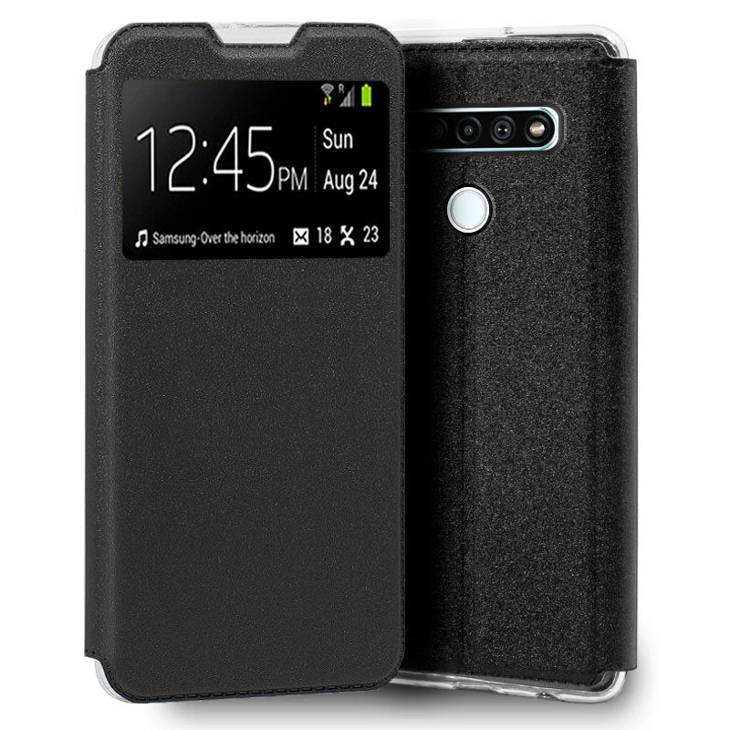 Funda COOL Flip Cover para LG K61 Liso Negro