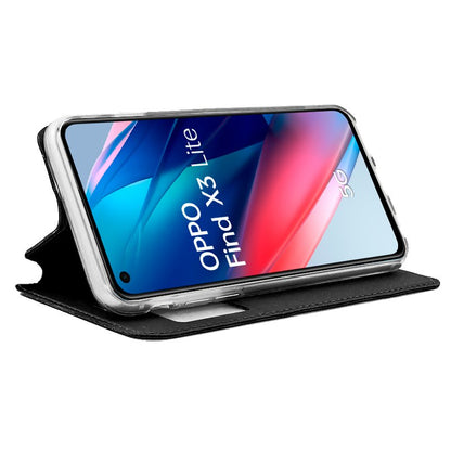 Funda COOL Flip Cover para Oppo Find X3 Lite Liso Negro