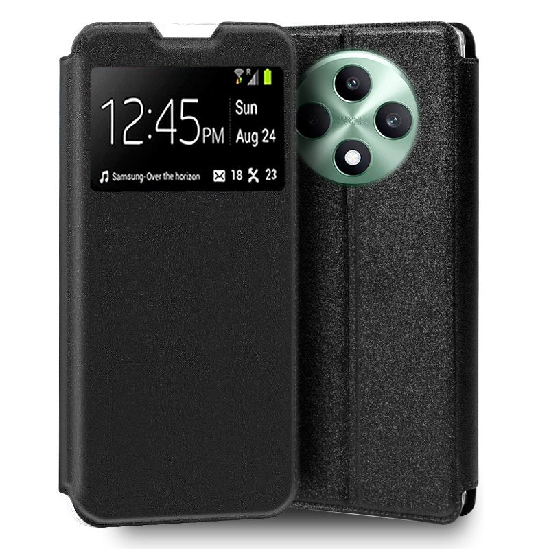 Funda COOL Flip Cover para Oppo Reno 12 F 4G / 5G / Reno 12 FS 4G / 5G Liso Negro