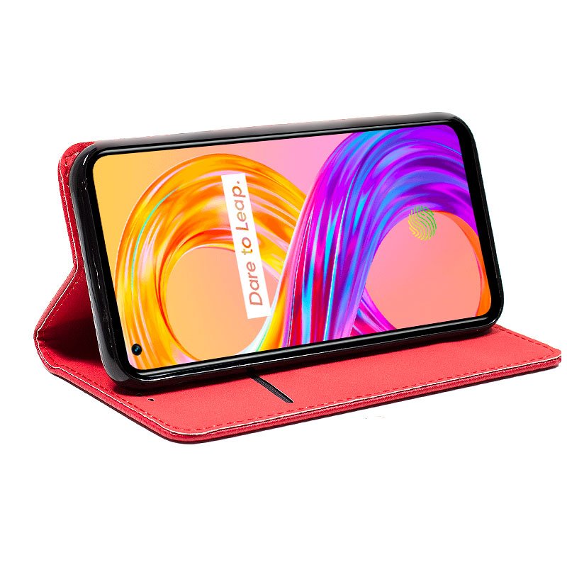 Funda COOL Flip Cover para Realme 8 / 8 Pro Liso Rojo