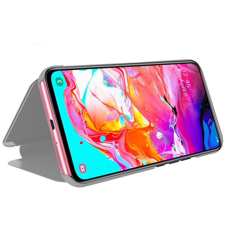 Funda COOL Flip Cover para Samsung A705 Galaxy A70 Clear View Plata