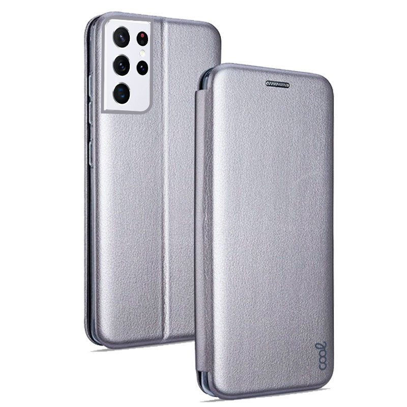 Funda COOL Flip Cover para Samsung G998 Galaxy S21 Ultra Elegance Plata