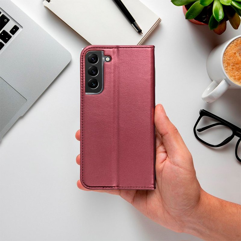 Funda COOL Flip Cover para Samsung S928 Galaxy S24 Ultra Liso Burgundy