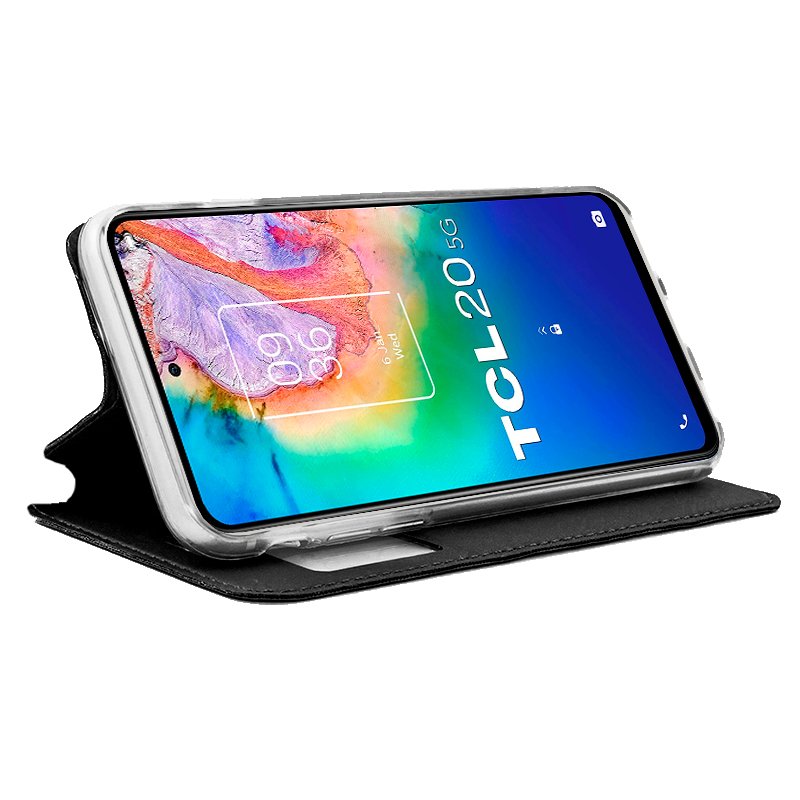 Funda COOL Flip Cover para TCL 20 5G / 20L / 20 L Plus Liso Negro