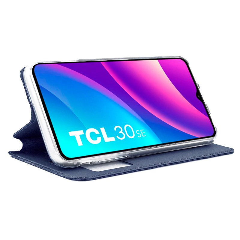 Funda COOL Flip Cover para TCL 30 SE / 30E / 305 / 306 Liso Azul