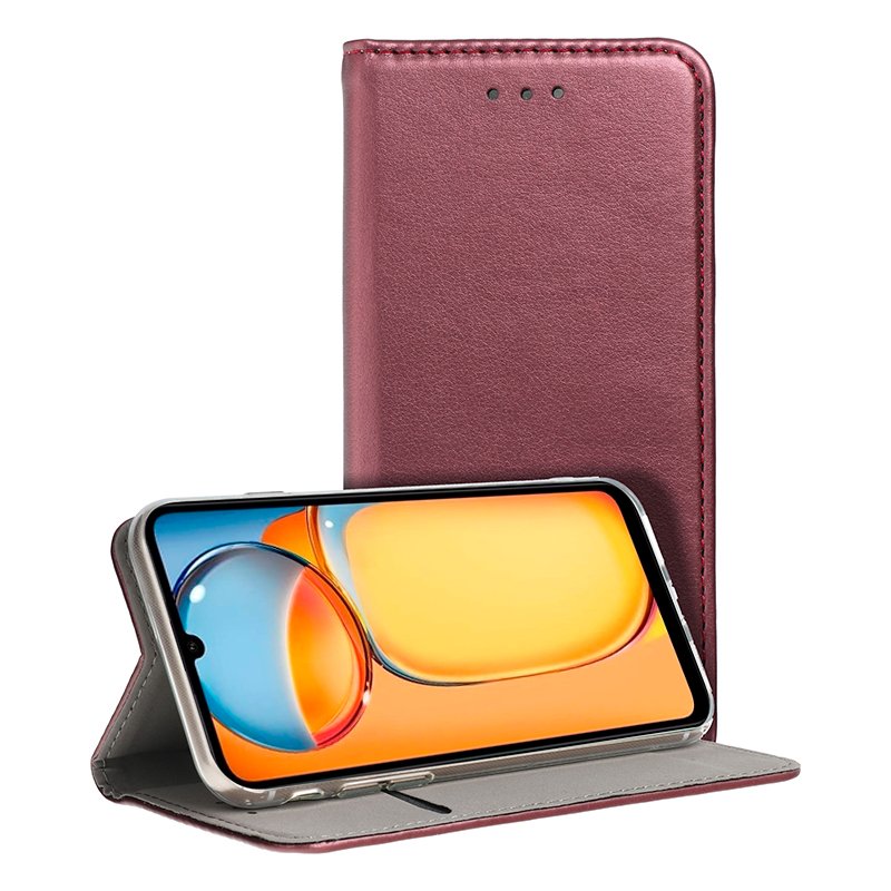 Funda COOL Flip Cover para Xiaomi Redmi 13C / 13C 5G / Poco C65 Liso Burgundy