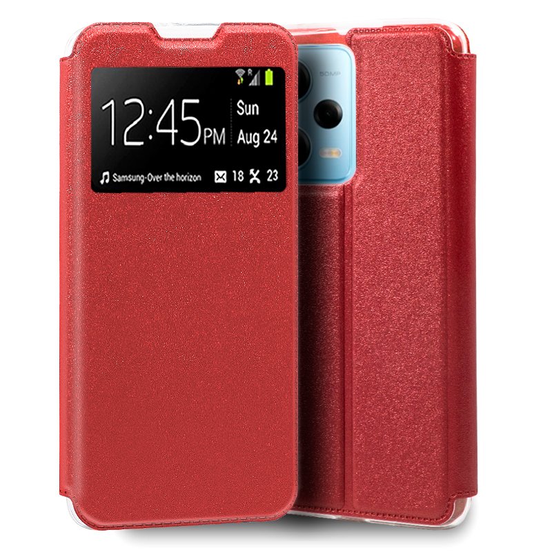 Funda COOL Flip Cover para Xiaomi Redmi Note 12 Pro 5G Liso Rojo