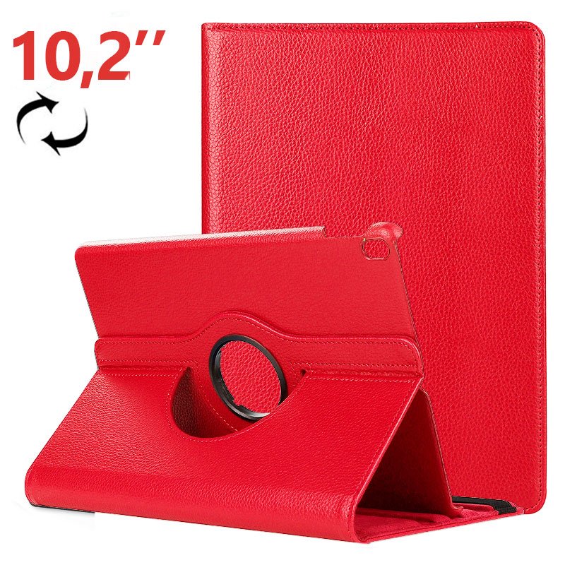 Funda COOL para iPad (2019 / 2020 / 2021) 10,2 pulg Giratoria Polipiel Rojo