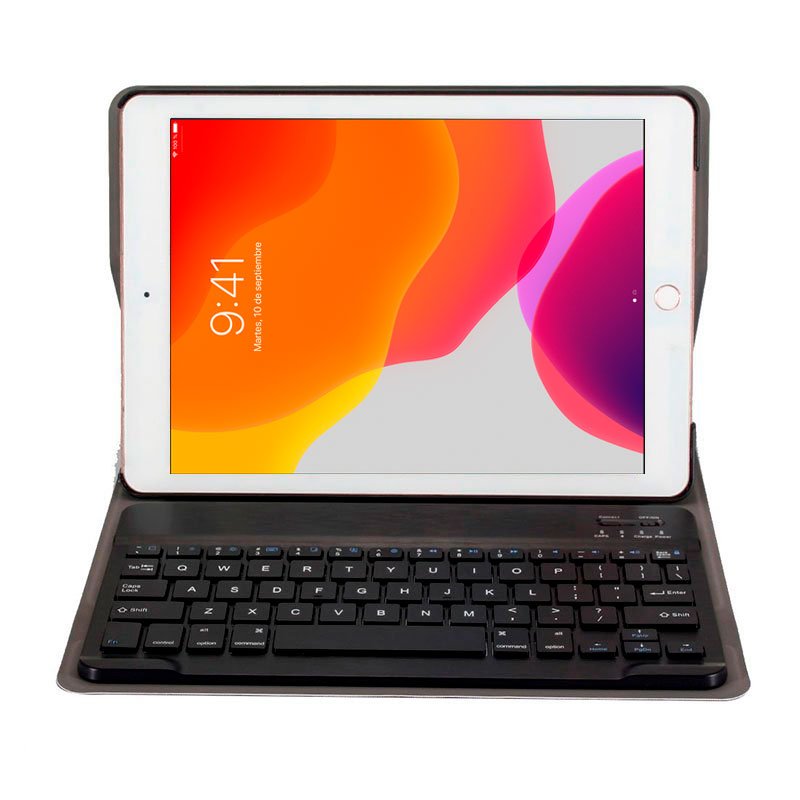 Funda COOL para iPad (2019 / 2020 / 2021) de 10,2 pulg Polipiel Teclado Bluetooth (Negro)