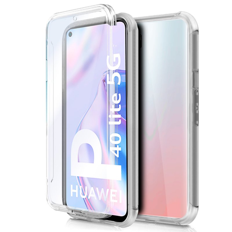 Funda COOL Silicona 3D para Huawei P40 Lite 5G (Transparente Frontal + Trasera)