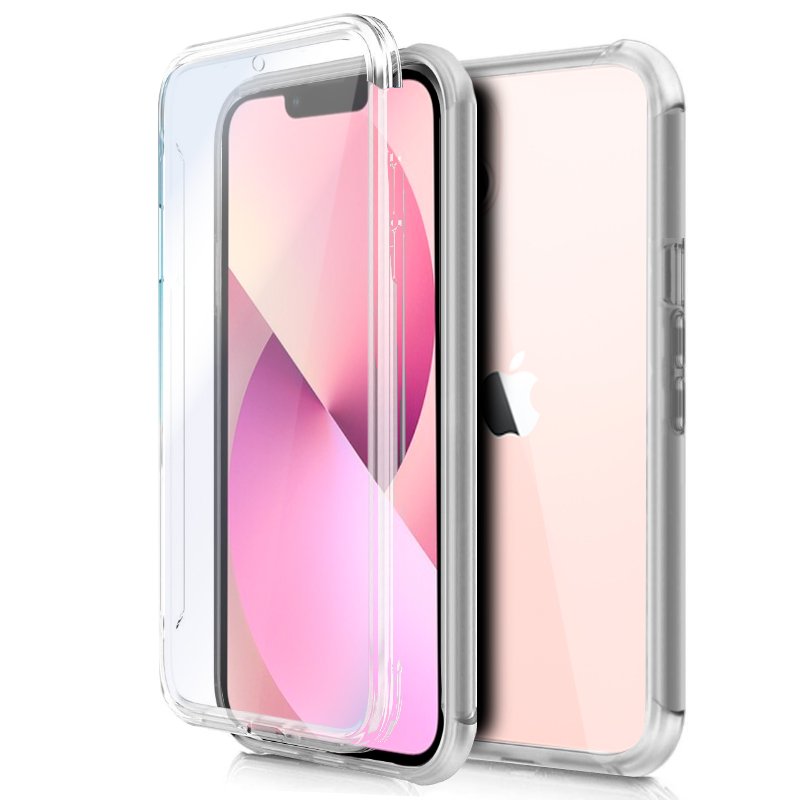 Funda COOL Silicona 3D para iPhone 13 (Transparente Frontal + Trasera)