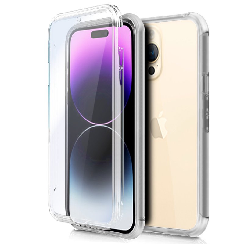 Funda COOL Silicona 3D para iPhone 14 Pro Max (Transparente Frontal + Trasera)