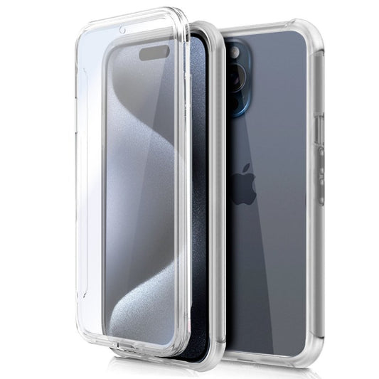 Funda COOL Silicona 3D para iPhone 15 Pro (Transparente Frontal + Trasera)