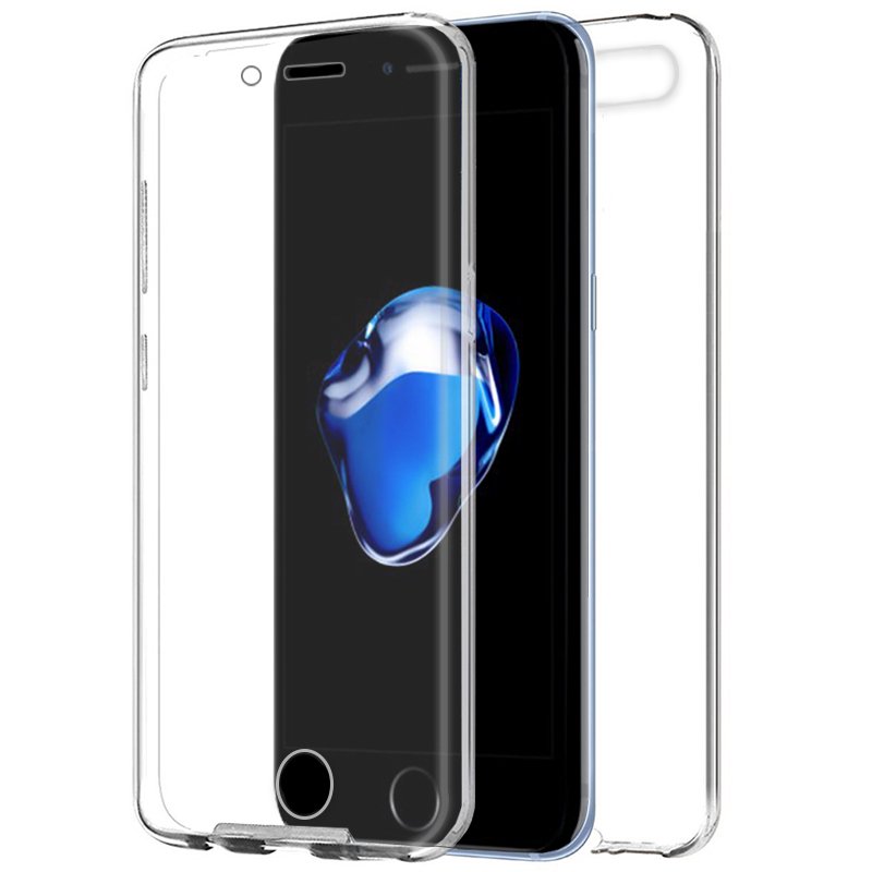 Funda COOL Silicona 3D para iPhone 7 Plus / iPhone 8 Plus (Transparente Frontal + Trasera)