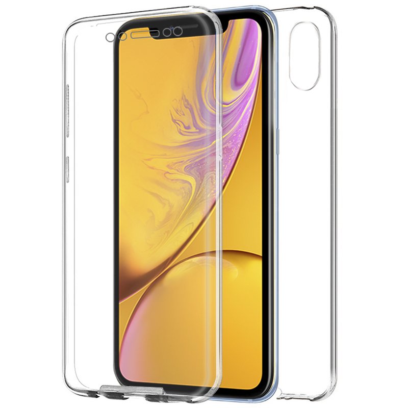 Funda COOL Silicona 3D para iPhone XR (Transparente Frontal + Trasera)