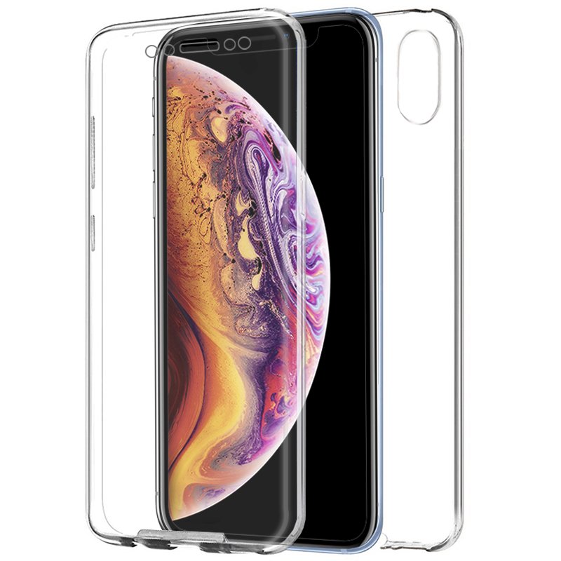 Funda COOL Silicona 3D para iPhone XS Max (Transparente Frontal + Trasera)