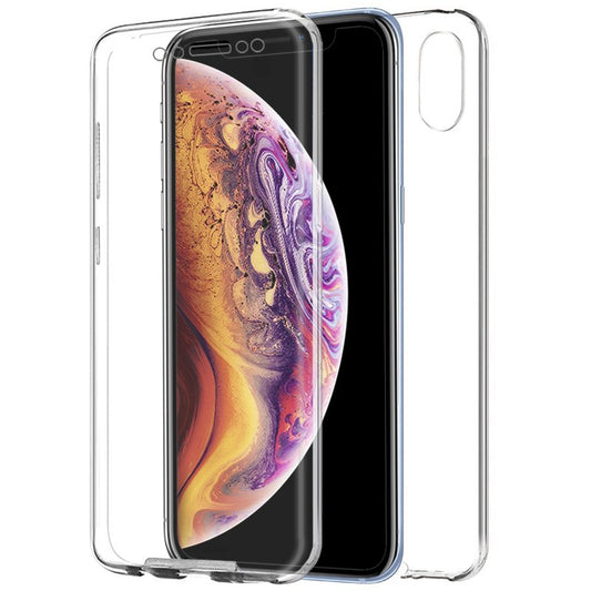 Funda COOL Silicona 3D para iPhone XS Max (Transparente Frontal + Trasera)