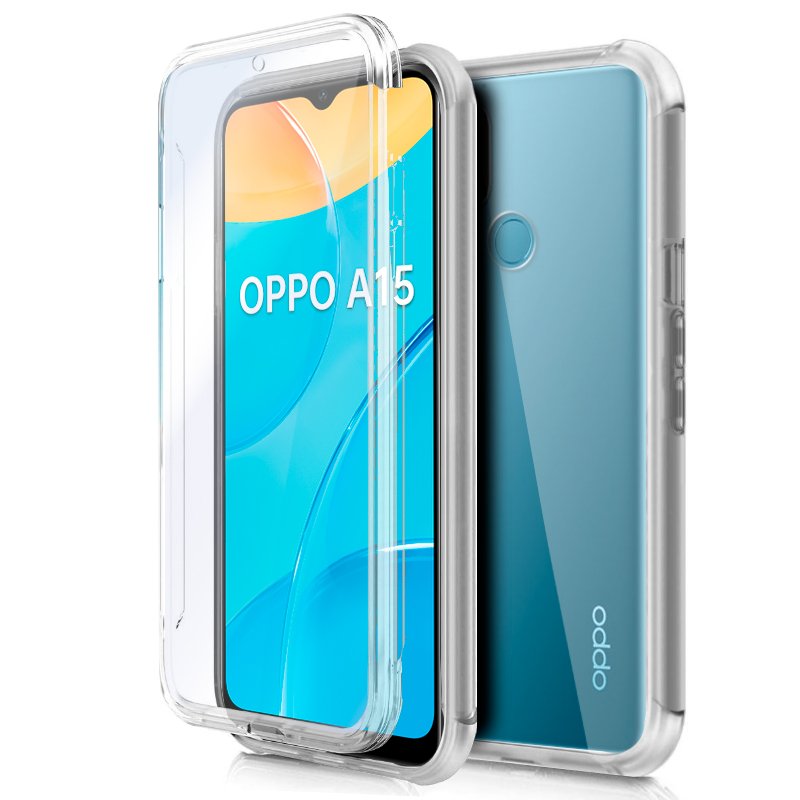 Funda COOL Silicona 3D para Oppo A15 / A15s (Transparente Frontal + Trasera)