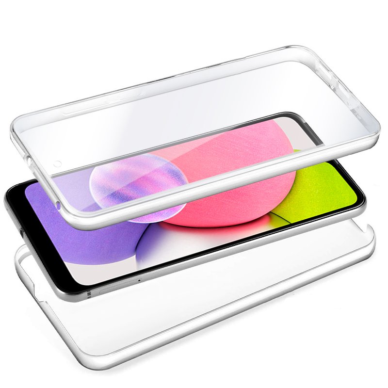 Funda COOL Silicona 3D para Samsung A037 Galaxy A03s (Transparente Frontal + Trasera)