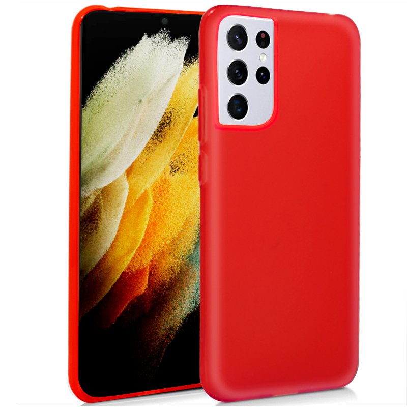 Funda COOL Silicona para Samsung G998 Galaxy S21 Ultra (Rojo)