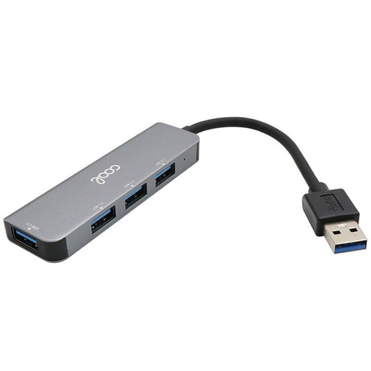 Hub USB Universal COOL 4 Puertos USB (2.0 / 3.0) Aluminio Gris