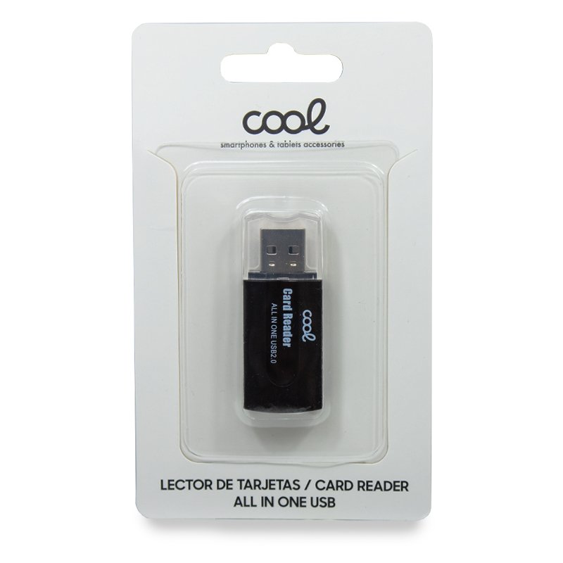 Lector USB Tarjetas Memoria Universal COOL (All in One) Negro