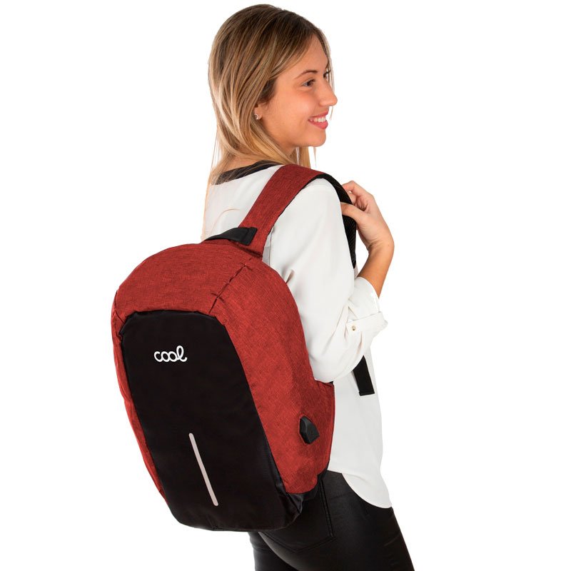 Mochila Ordenador Portátil 15-16 Pulg COOL Memphis Negro-Rojo