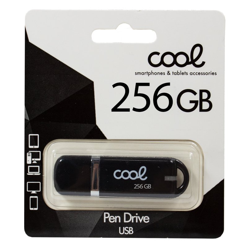 Pen Drive x USB 256 GB 2.0 COOL Cover Negro